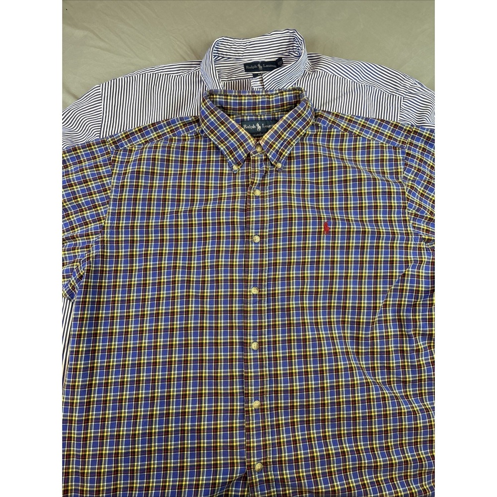 Lot of 2 Polo Ralph Lauren Men's Long Sleeve Button Down Shirt Size XXL